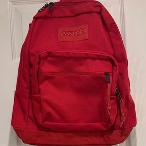 Jansport Red Suede Bottom Backpack